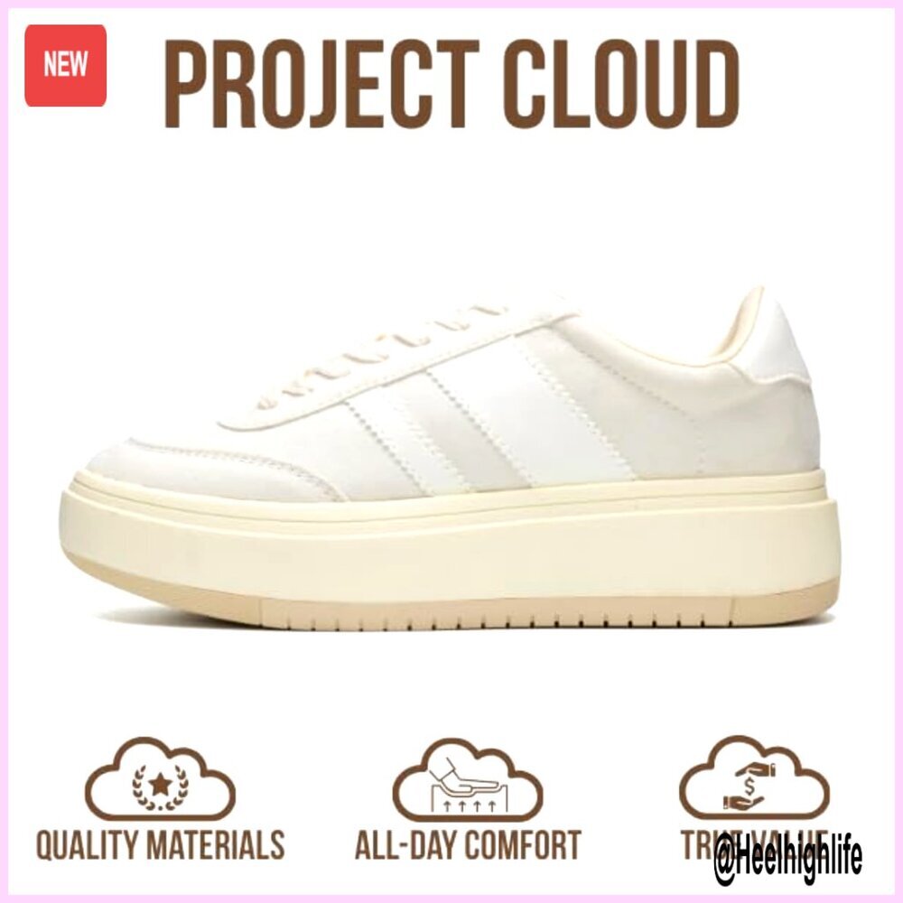 Platform Sneakers with Memory Foam Insole, Non-Slip Fashion Footwear - Picture 3 of 5